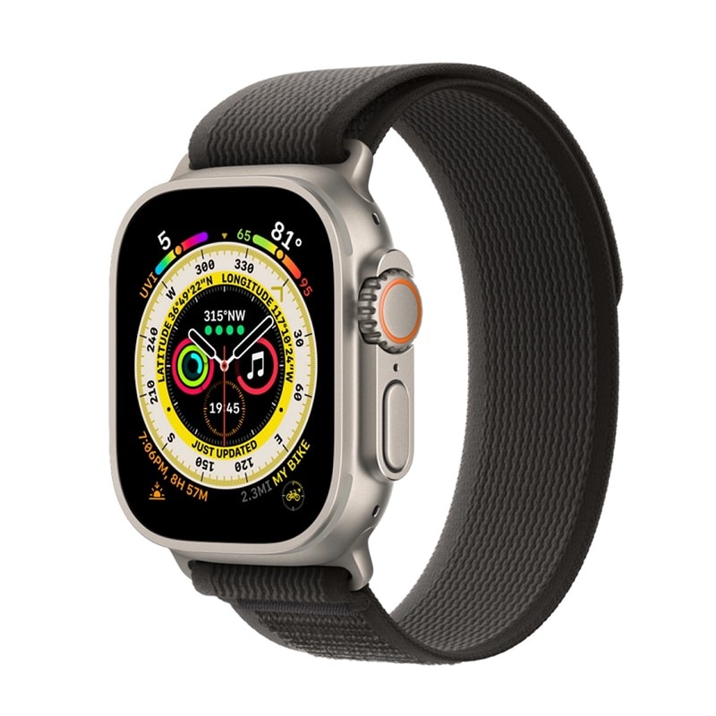 Apple-Watch-Ultra-Titanium-Case-with-Black-Gray-Trail-Loop