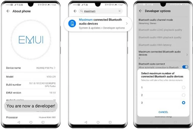 اتصال همزمان دو airpods در هواوی