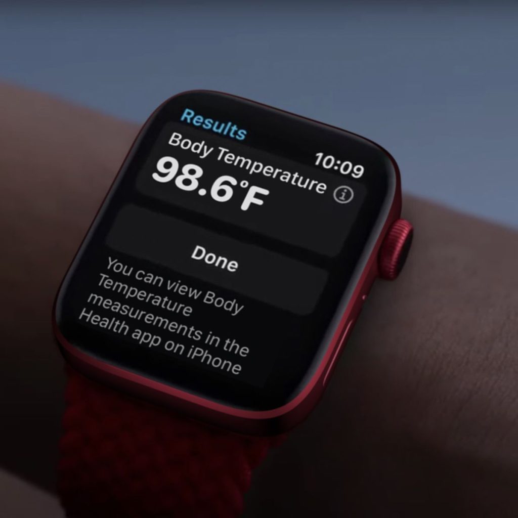 اندازه‌گیری دمای بدن در تنظیمات apple watch 8 series